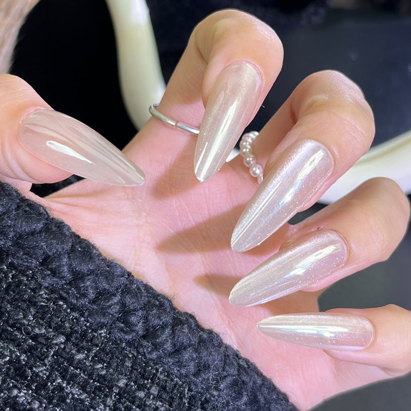 Glamorous Press-On Nail Set with Decorative Gemstone Accents Kalsten