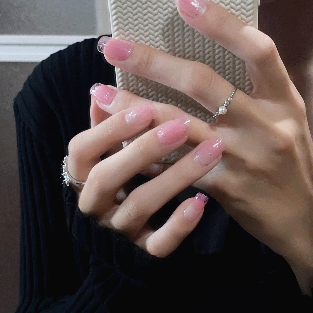 Abstract Floral Press-On Nail Set