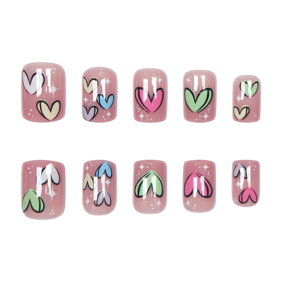 Heart-Design Press-On Nail Set Kalsten