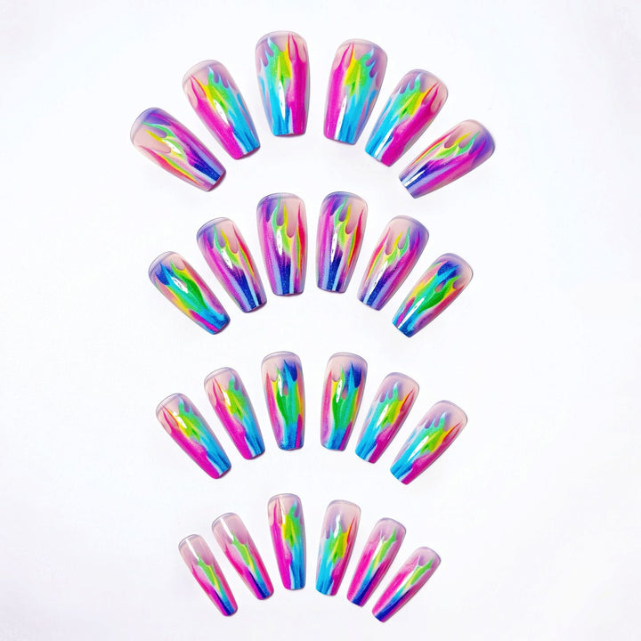 Artistic Flame-Effect Nail Design Kalsten
