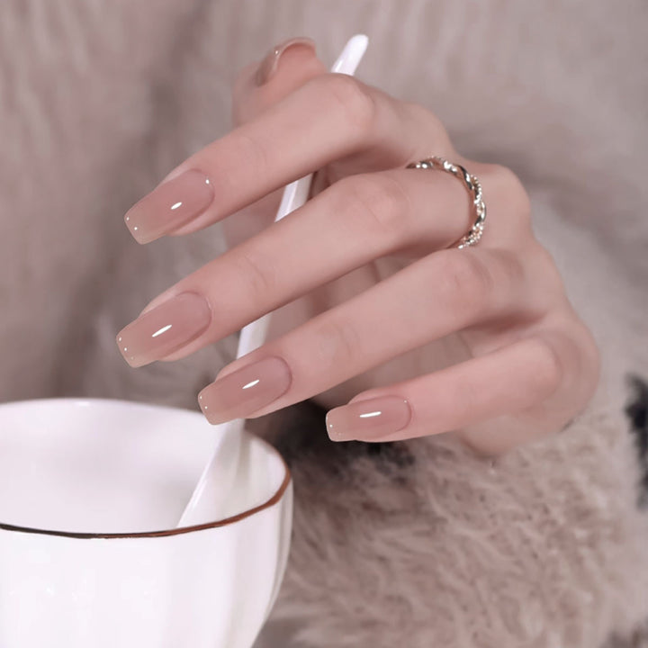 Elegant Glossy Long Nail Extensions