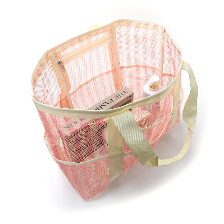 Beach bag made of durable mesh material with sturdy handles Kalsten