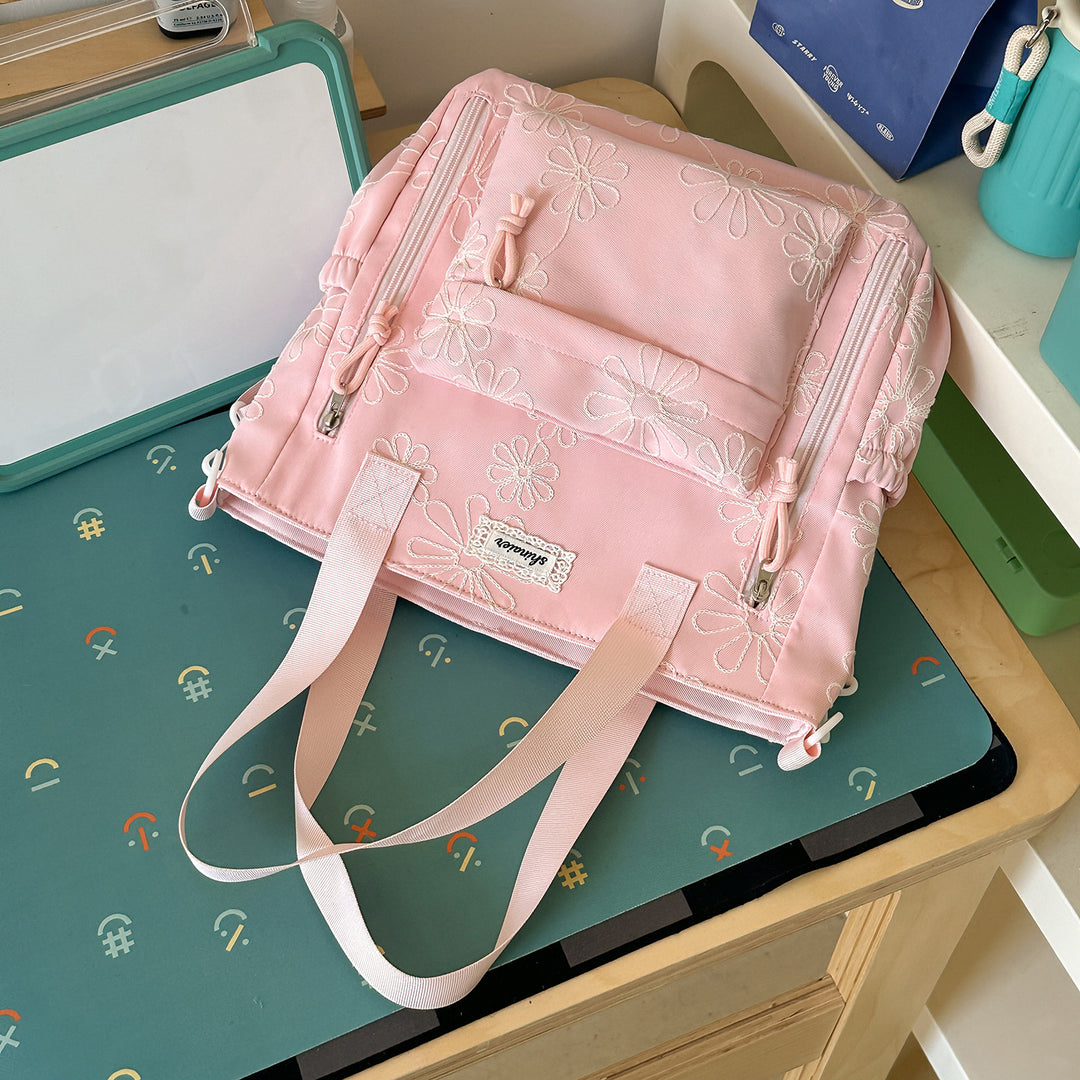 Embroidered Floral Patterned Backpack Kalsten