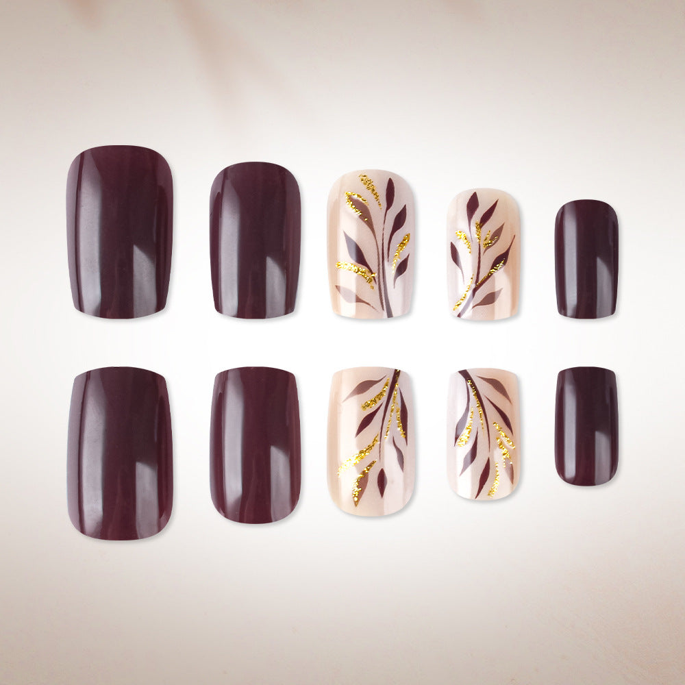 Elegant Botanical Nail Art Press-On Set Kalsten