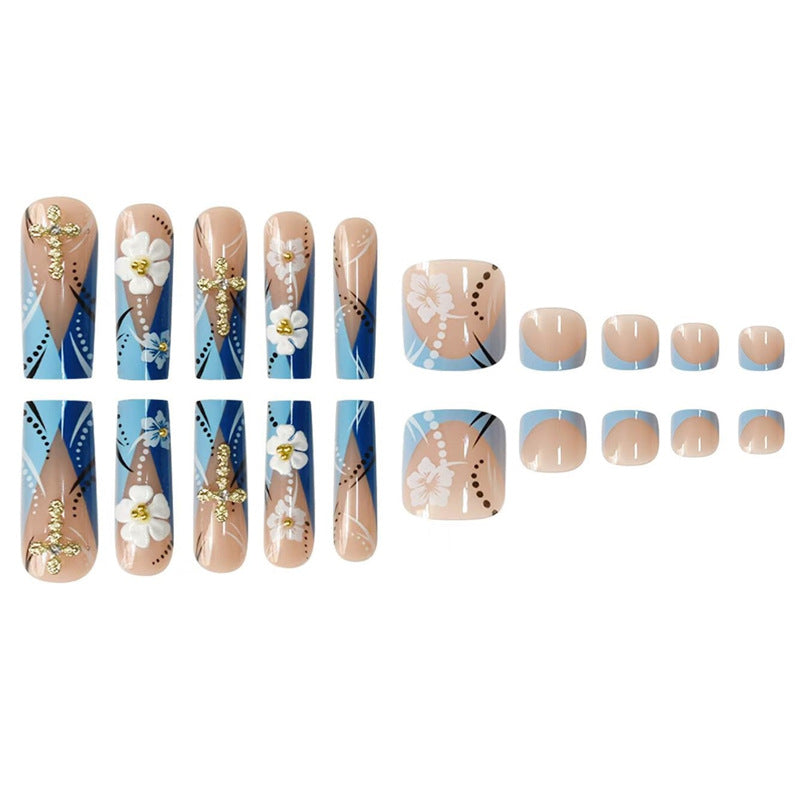 Decorative Floral 3D Press-On Nails Kalsten