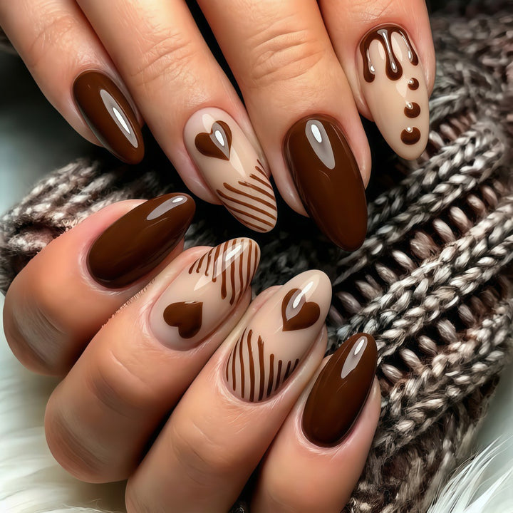 Artificial nails with creative heart and chocolate designs Kalsten