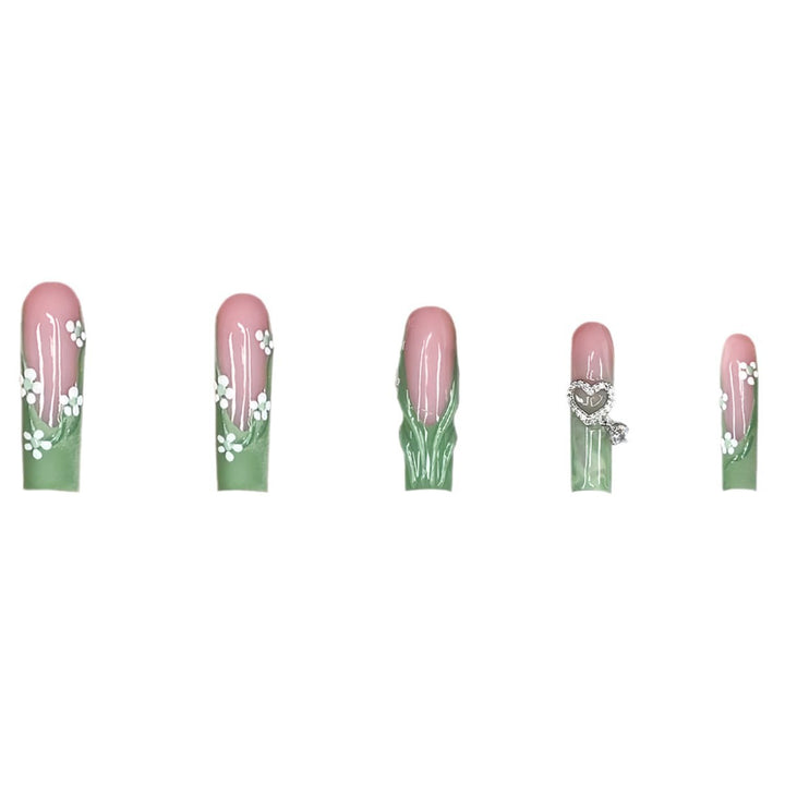 Decorative Floral Acrylic Nail Set Kalsten