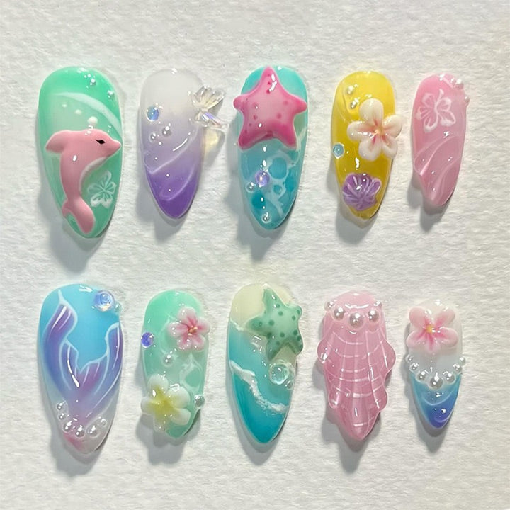 Thematic Underwater Nail Art Press-On Set Kalsten