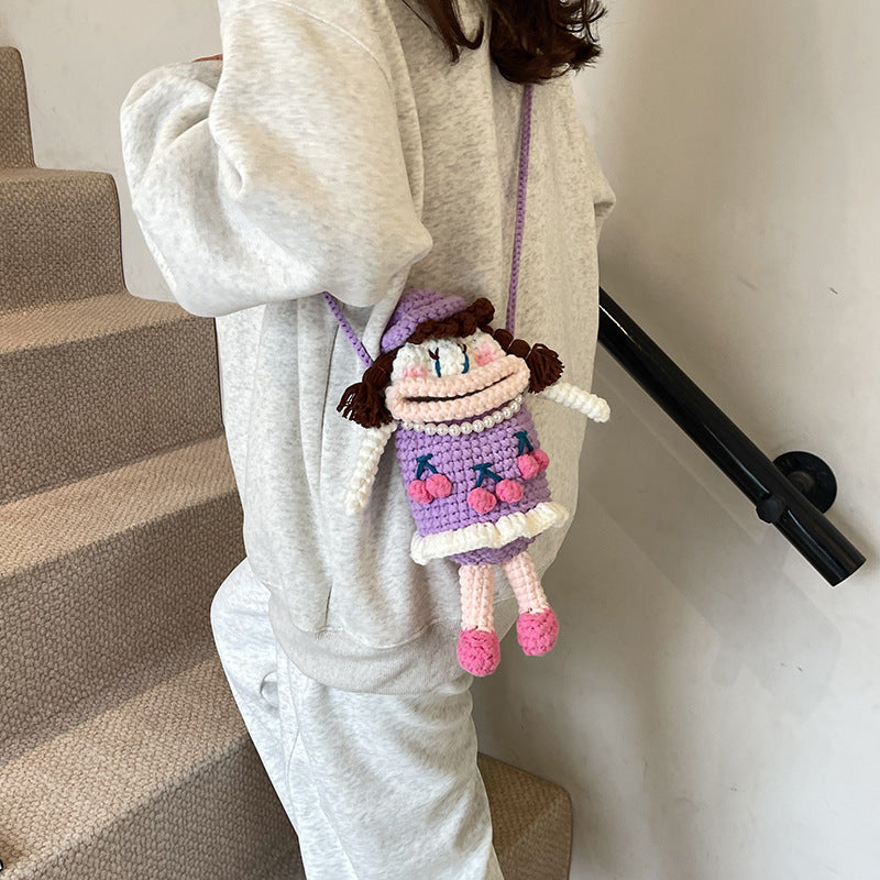 Crochet Character Plush Handbag