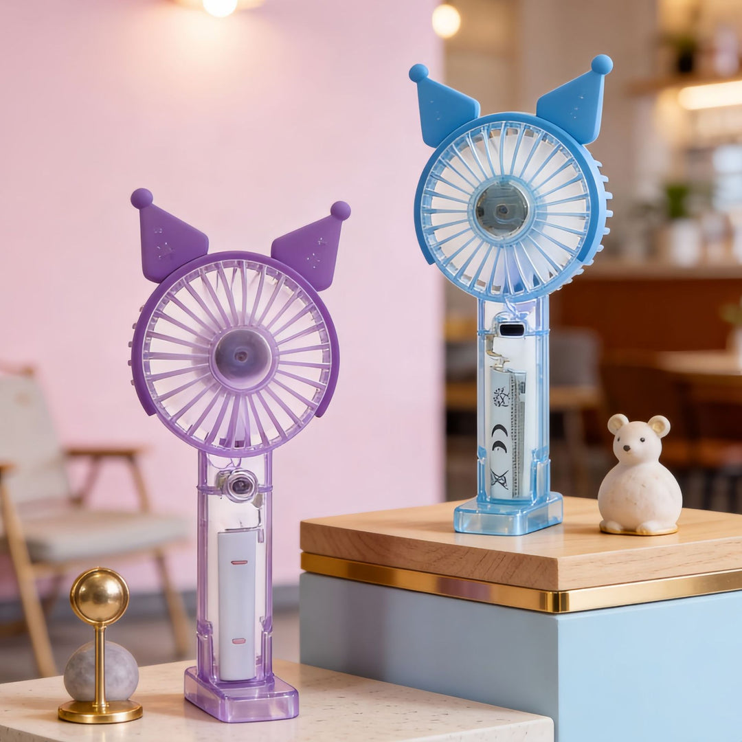 Women's Portable Hand Fan with USB Charging Function and Creative Cat Ear Design Kalsten