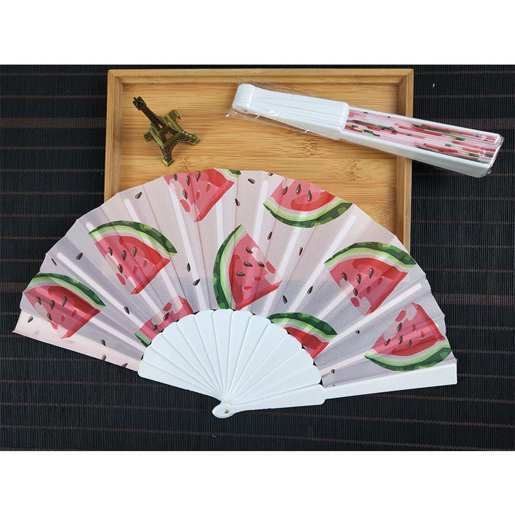 Ladies decorative fan with shimmering shell pattern Kalsten