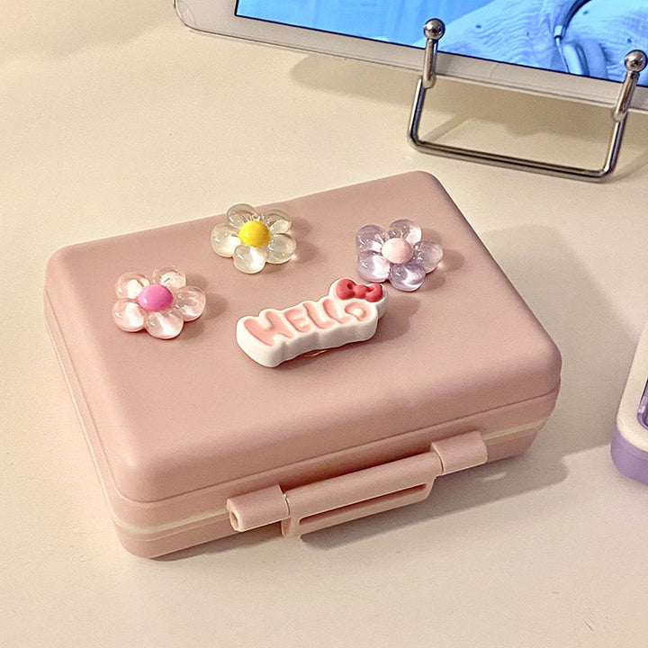 Practical storage box with colorful flower appliqués Kalsten