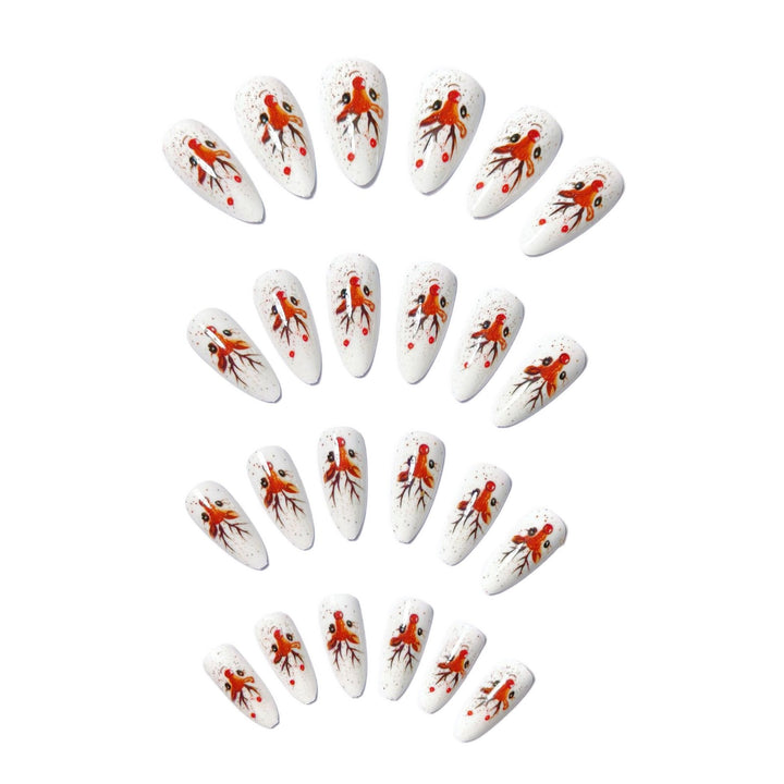 Artifical nails with Festive Reindeer Motif Kalsten