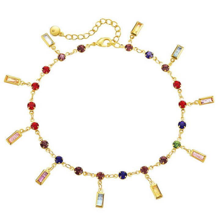 Colorful Gemstone Charm Anklet Kalsten