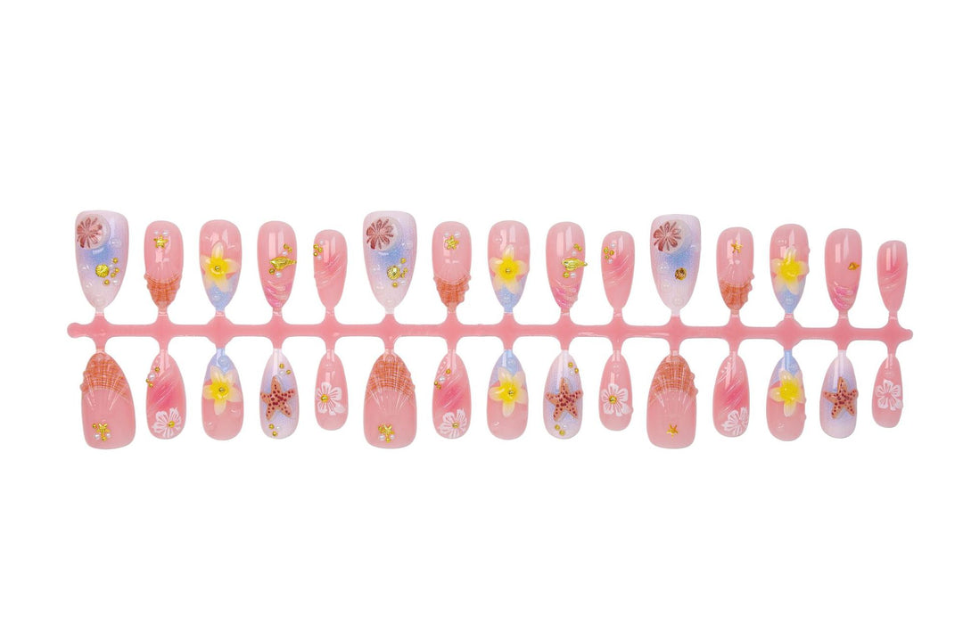 Artificial nail set with maritime designs and glittering accents Kalsten
