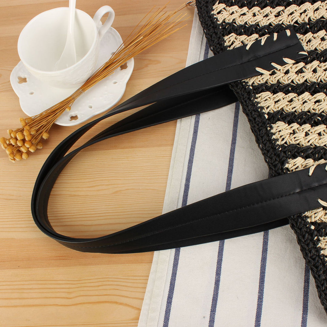 Handbag with Elegant Striped Design and Sturdy Leather Handles Kalsten