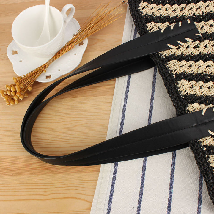 Handbag with Elegant Striped Design and Sturdy Leather Handles Kalsten