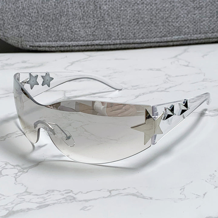 Women's stylish sports sunglasses with half-frame and striking star accents Kalsten
