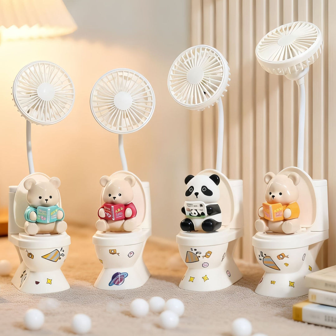 Ladies Cute Hand Fan with Plush Bear Design Kalsten