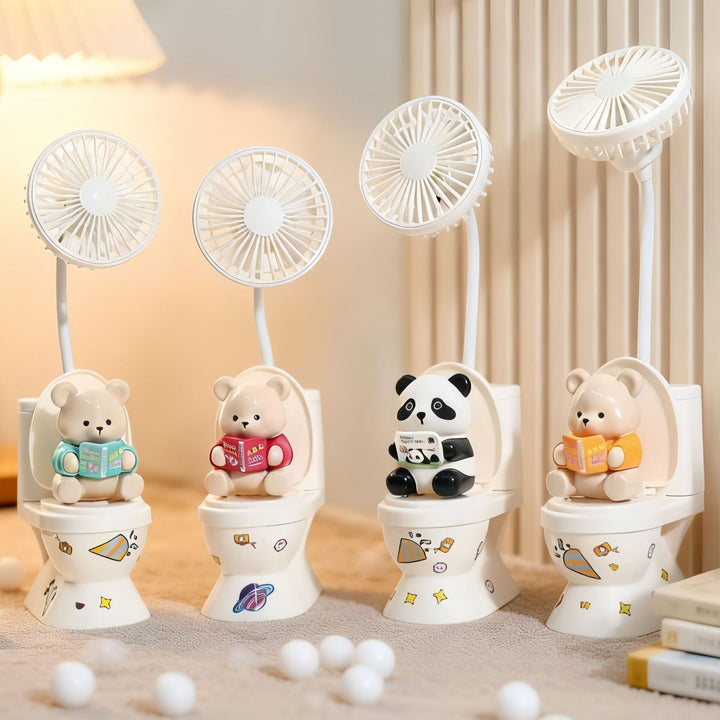 Ladies Cute Hand Fan with Plush Bear Design Kalsten