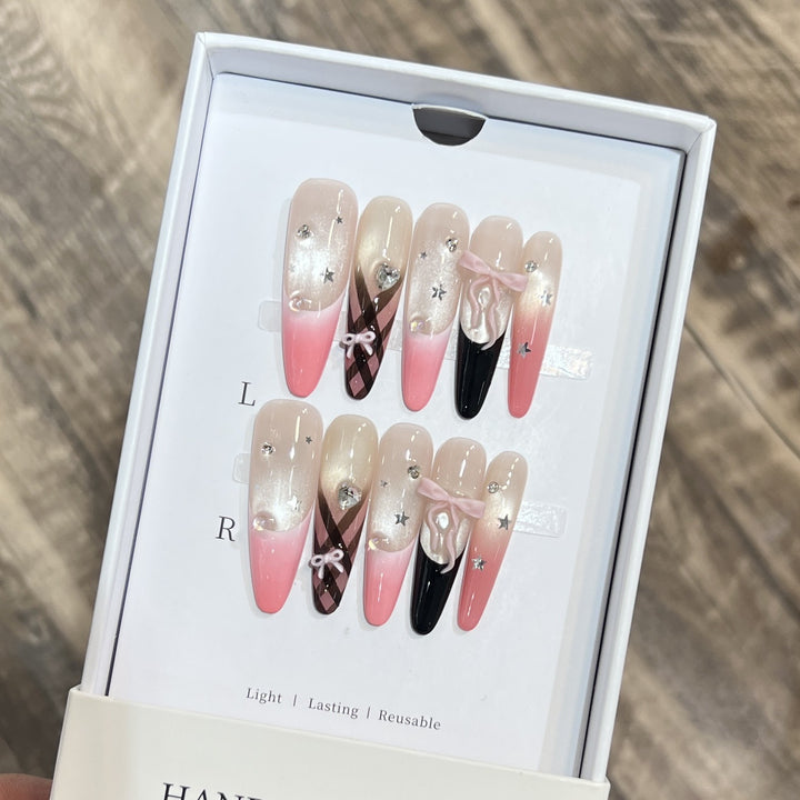 Premium Decorative Stiletto Press-On Nail Set Kalsten