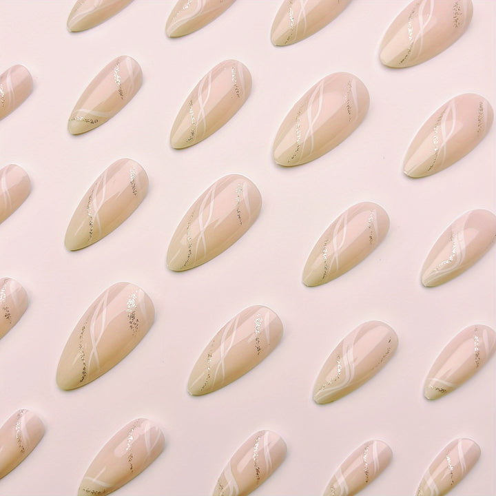 Elegant Marble Effect Nail Art Kalsten