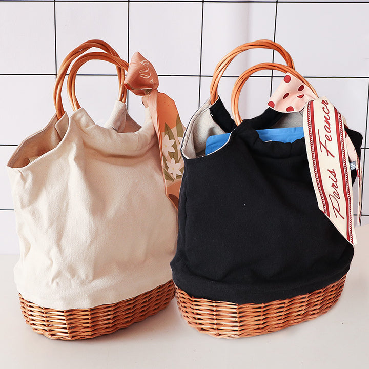 Stylish Woven Basket Tote Kalsten