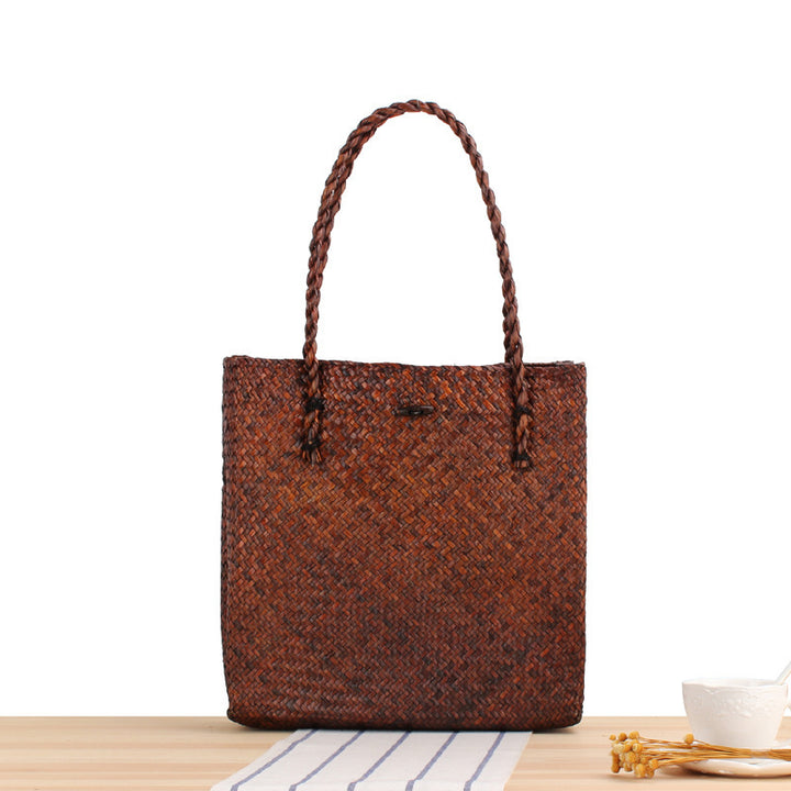 Hand-knotted tote bag made of natural wicker Kalsten