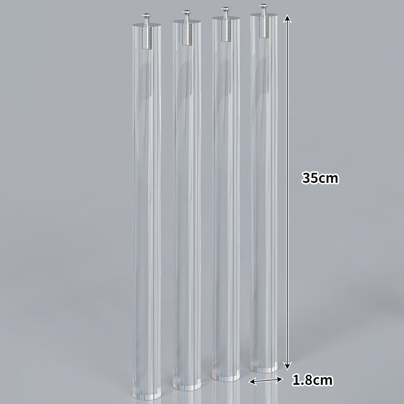 Large Wall-Mounted Clear Acrylic Floating Display Shelf Panel with Pre-Drilled Standoffs