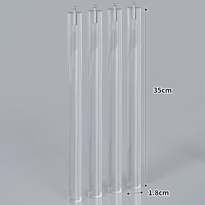 Large Wall-Mounted Clear Acrylic Floating Display Shelf Panel with Pre-Drilled Standoffs