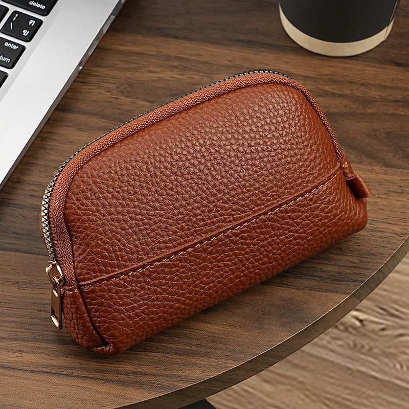 Premium Leather Zippered Cosmetic Pouch Kalsten