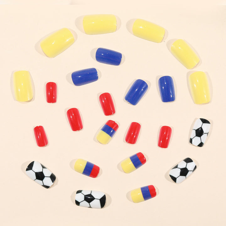 Soccer-Themed Acrylic Nail Art Set Kalsten