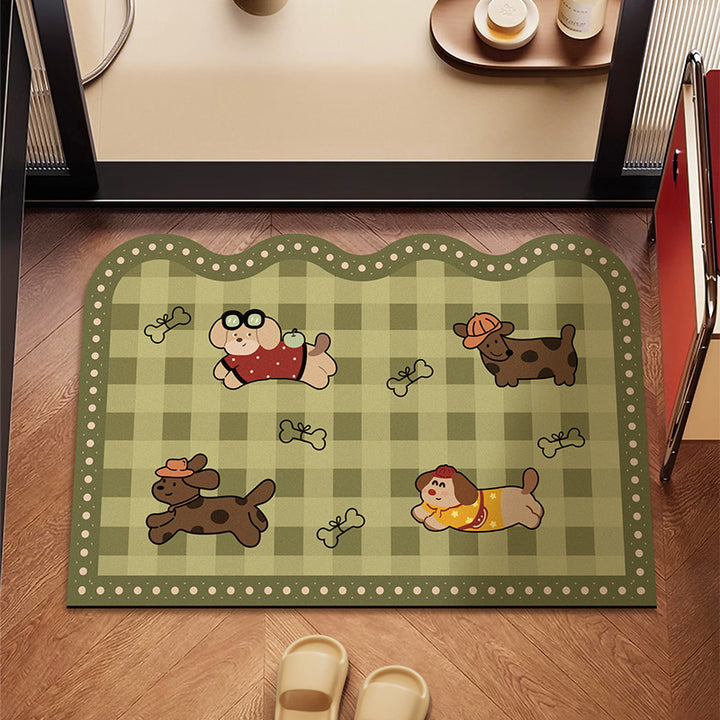 Playful Dog-Themed Floor Mat Kalsten