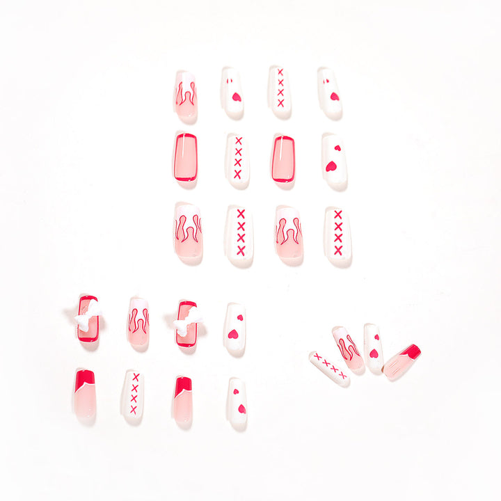 Artful Nail Art with Fire and Heart Designs Kalsten