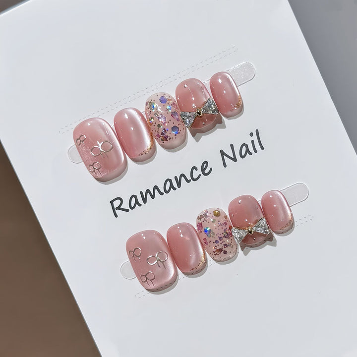 Glamorous Rhinestone Press-On Nail Set Kalsten