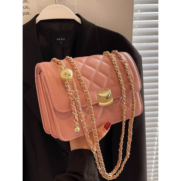 Quilted Chain-Detail Crossbody Bag Kalsten