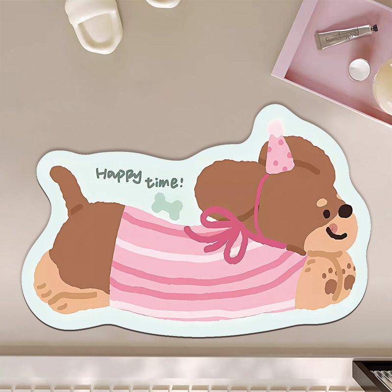 Cute Cartoon Otter-Themed Bath Mat Kalsten