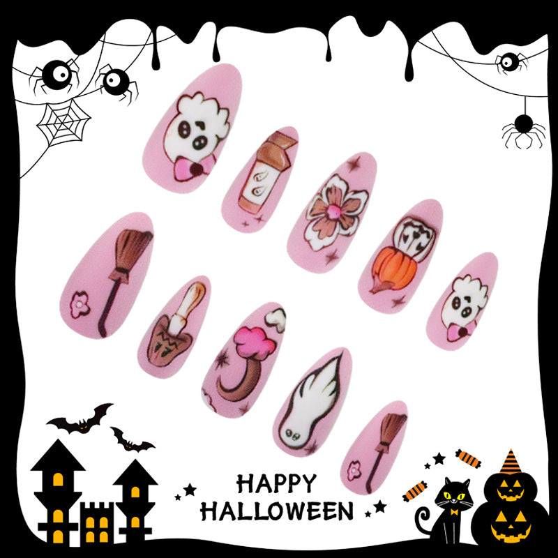 Artificial Nail Set with Playful Halloween Designs Kalsten
