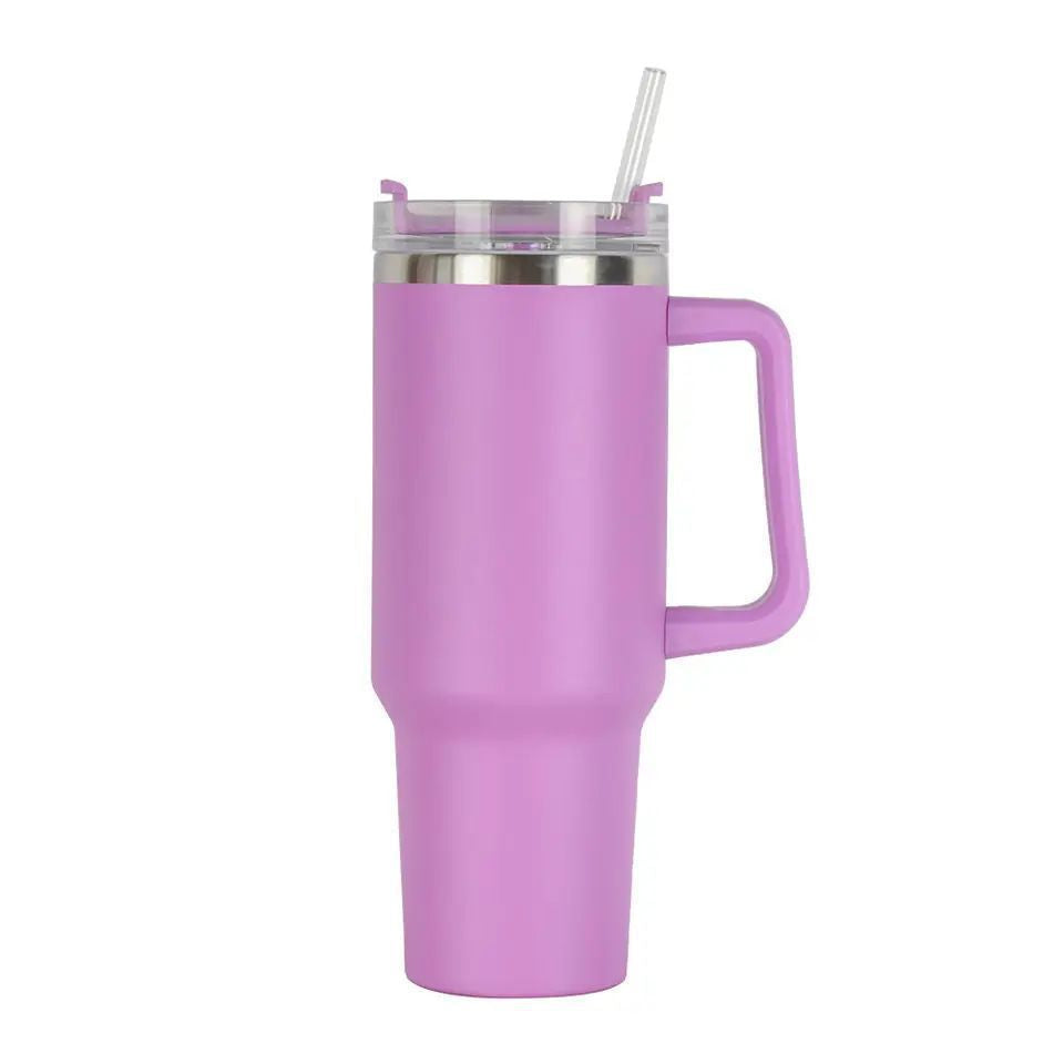 Women's Insulated Drinking Cup with Handle and Straw Kalsten