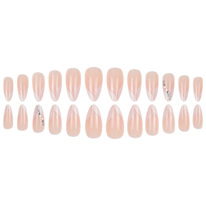 Elegant Stiletto Press-On Nails with Rhinestone Accents Kalsten