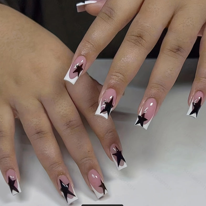 Artistic Star-Pattern Acrylic Nail Enhancements Kalsten