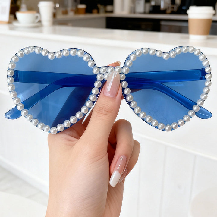 Heart-Shaped Pearl-Accent Sunglasses Kalsten