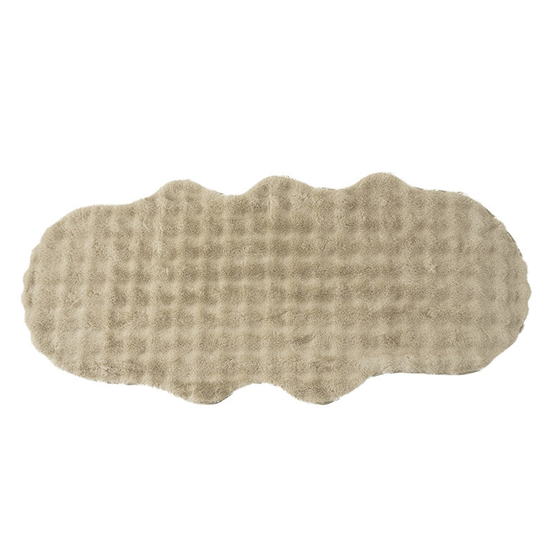 Cozy microfiber rug runner in cloud shape with non-slip underside