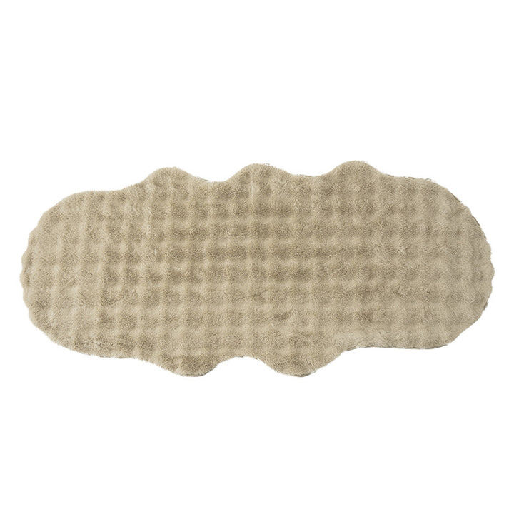 Cozy microfiber rug runner in cloud shape with non-slip underside