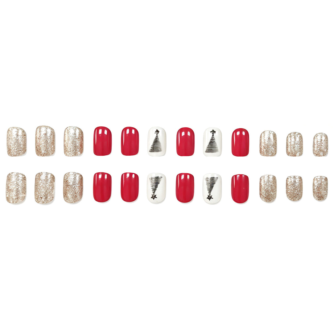 Festive Tree Design Nail Art Kalsten