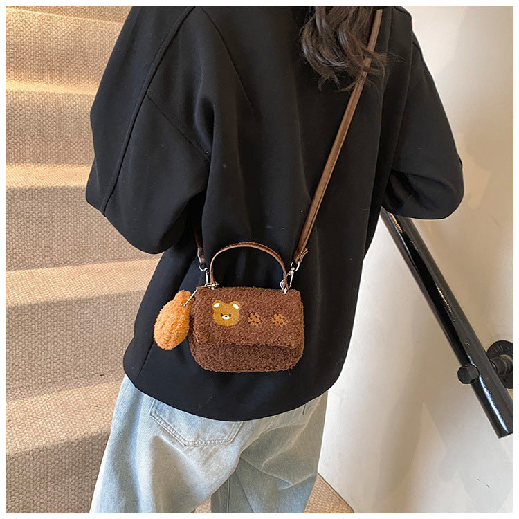 Plush Crossbody Bag with Cute Animal Design Kalsten