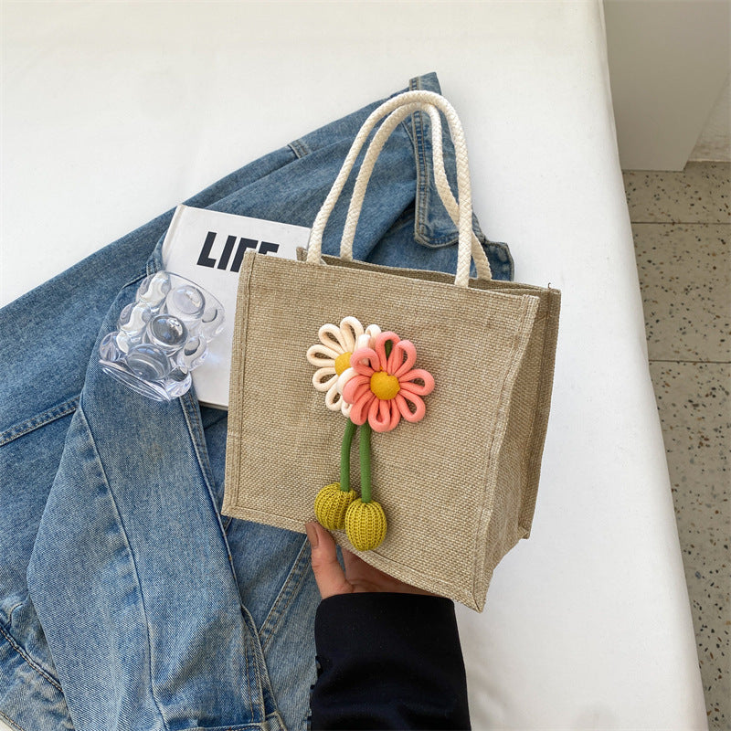 Decorative Floral Handcrafted Tote Bag