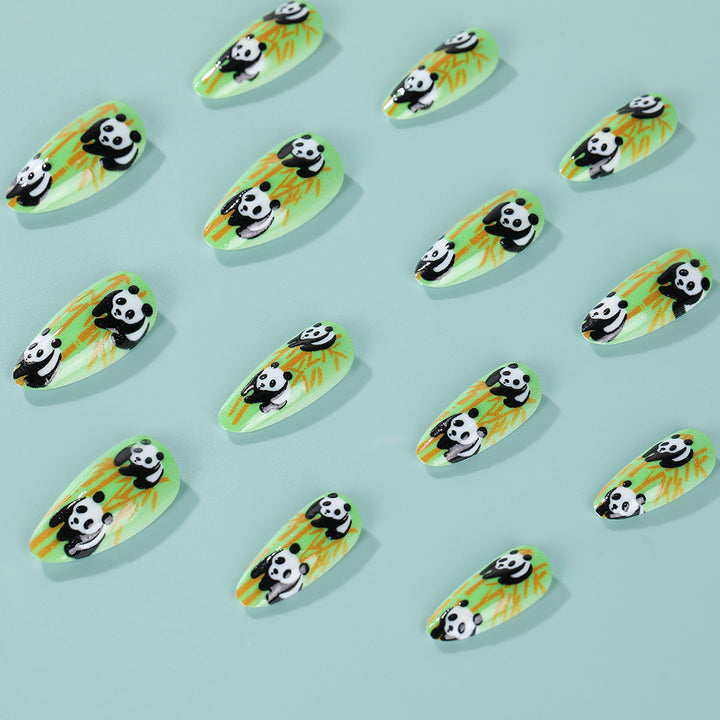 Nail art with cute panda design Kalsten
