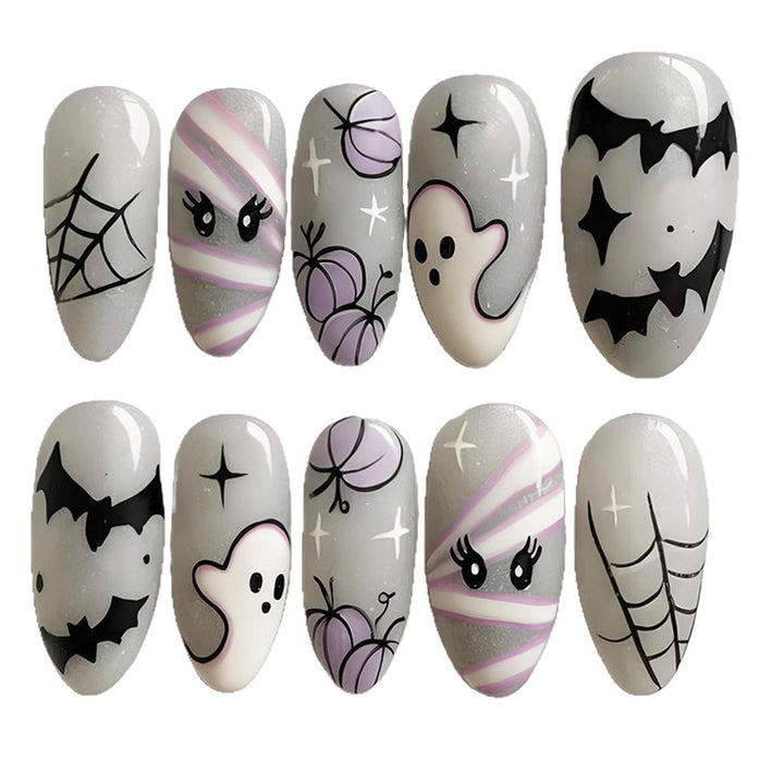 Halloween-Themed Press-On Nail Art Kit