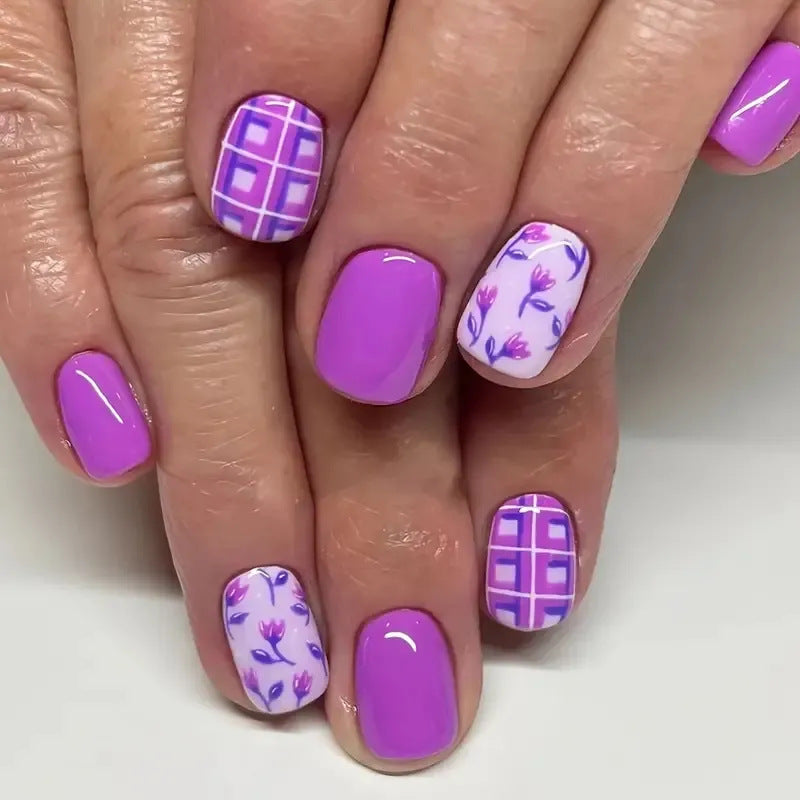 Floral Themed Acrylic Nail Art Kalsten